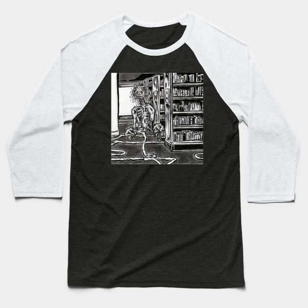Gorey Ghost Baseball T-Shirt by JenTheTracy